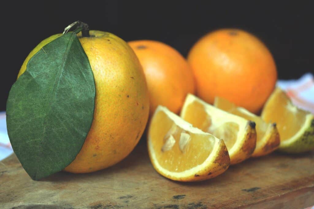 Freshly sliced orange